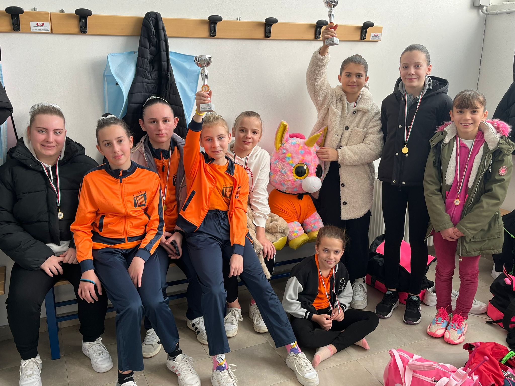 La squadra di Ginnastica ritmica TA.BU. alle gare AICS a Polverara